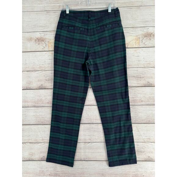 Volcom FroChickie High Rise Plaid Chino Pants Womens 29x30 Blue Green NEW - Picture 2 of 14